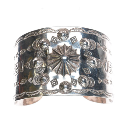 7" c1940's Navajo Curio wide sterling cuff bracelet - Estate Fresh Austin
