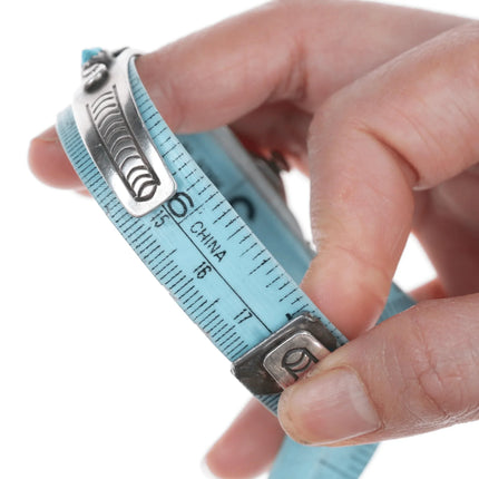 7" c1950's Women's Zuni Sterling coral, and turquoise watch cuff bracelet - Estate Fresh Austin