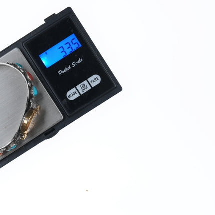 7" c1950's Women's Zuni Sterling coral, and turquoise watch cuff bracelet - Estate Fresh Austin