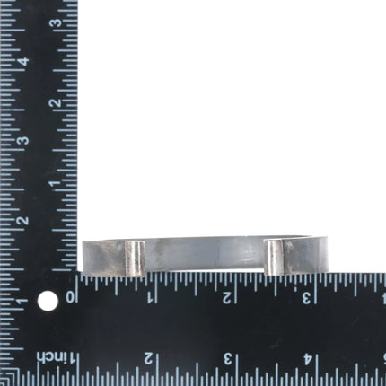 7" Canada Modernist oxidized sterling cuff bracelet - Estate Fresh Austin