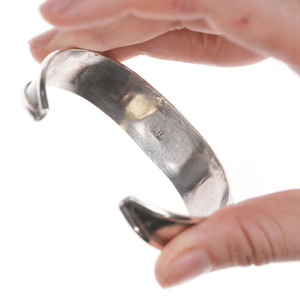 7" CB Native American sterling channel inlay cuff bracelet - Estate Fresh Austin