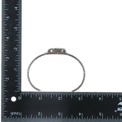 7" Charles Johnson Navajo sterling cuff bracelet with nice turquoise - Estate Fresh Austin