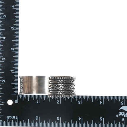 7" Charles Johnson Navajo sterling cuff bracelet with nice turquoise - Estate Fresh Austin