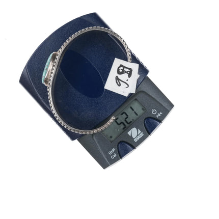 7" Charles Johnson Navajo sterling cuff bracelet with nice turquoise - Estate Fresh Austin