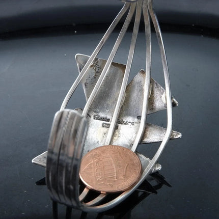 7" Charles Johnson Navajo Sterling White Buffalo Overlay Butterfly Bracelet - Estate Fresh Austin