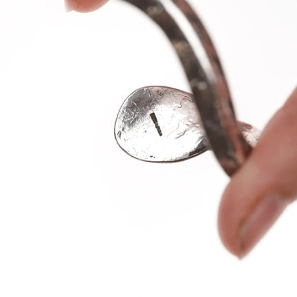 7" Chief Wolf Robe Hunt (1905-1977) Acoma Ingot silver and turquoise Snake cuff bracelet - Estate Fresh Austin