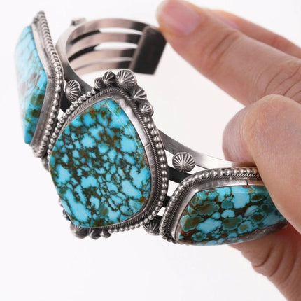 7" Fred Maloney Navajo sterling and turquoise bracelet - Estate Fresh Austin