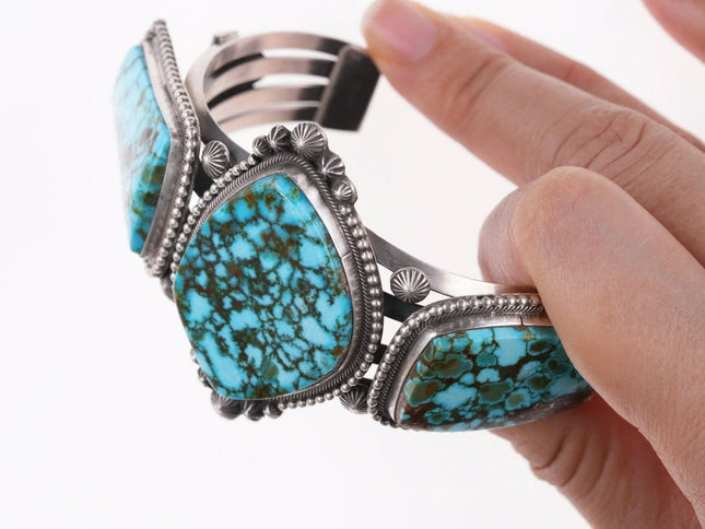 7" Fred Maloney Navajo sterling and turquoise bracelet - Estate Fresh Austin