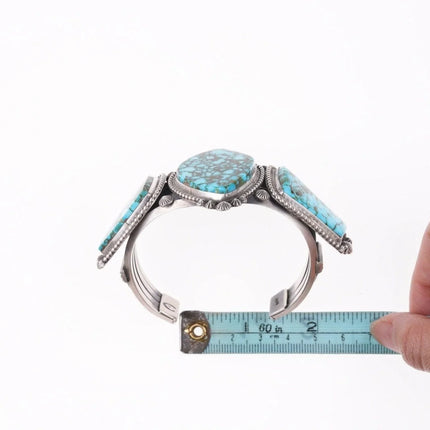 7" Fred Maloney Navajo sterling and turquoise bracelet - Estate Fresh Austin