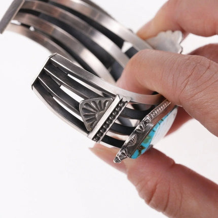 7" Fred Maloney Navajo sterling and turquoise bracelet - Estate Fresh Austin