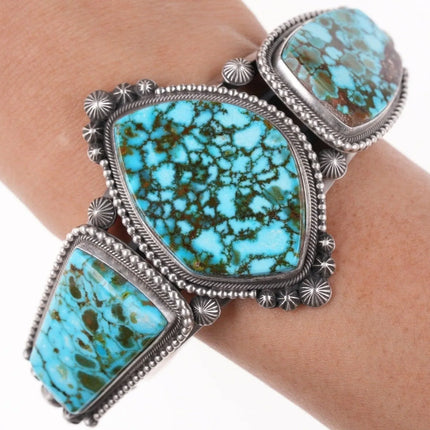 7" Fred Maloney Navajo sterling and turquoise bracelet - Estate Fresh Austin