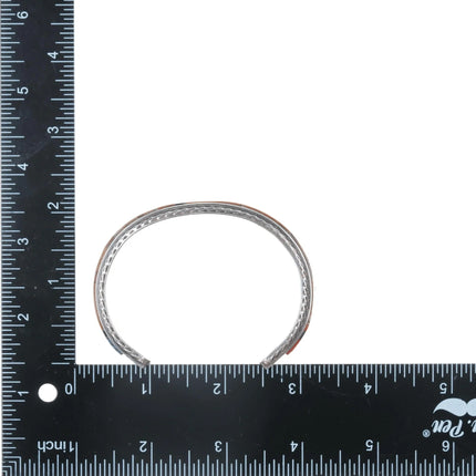 7" Gilbert and Mildred Calavaza Zuni Multi-stone intarsia inlay cuff bracelet - Estate Fresh Austin