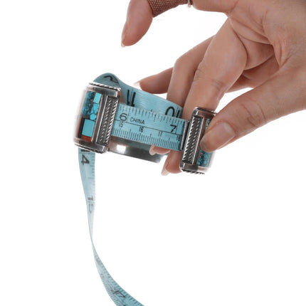 7" Gilbert and Mildred Calavaza Zuni Multi-stone intarsia inlay cuff bracelet - Estate Fresh Austin