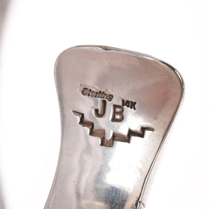 7" Heavy 14k/Sterling Jefferson Brown heartline bear Navajo cuff bracelet - Estate Fresh Austin