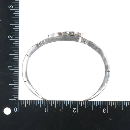 7" Heavy 14k/Sterling Jefferson Brown heartline bear Navajo cuff bracelet - Estate Fresh Austin