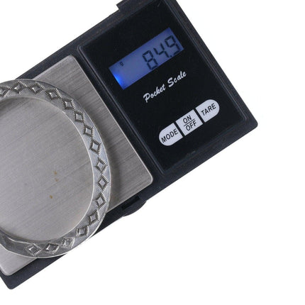 7" Heavy Kay Yazzie Navajo Sterling silver heavy stamped bracelet - Estate Fresh Austin