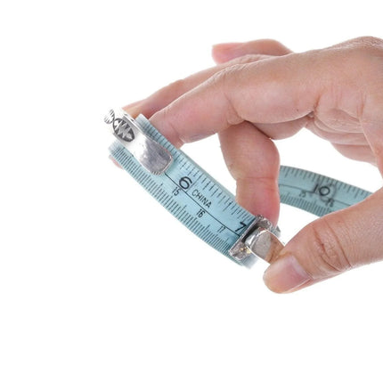 7" Heavy Kay Yazzie Navajo Sterling silver heavy stamped bracelet - Estate Fresh Austin