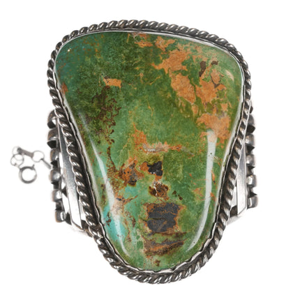 7" Huge Vintage Native American silver and turquoise cuff bracelet - Estate Fresh Austin