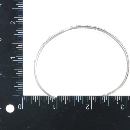 7" JC Navajo heavily stamped sterling cuff bracelet - Estate Fresh Austin