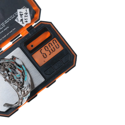 7" John Lucio Zuni Eagle Dancer Channel inlay silver cuff bracelet - Estate Fresh Austin