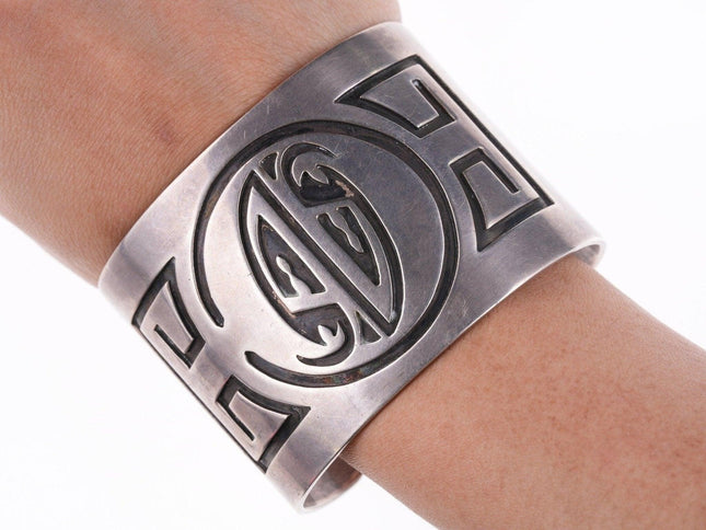 7" Large Vintage Silver Overlay bracelet - Estate Fresh Austin