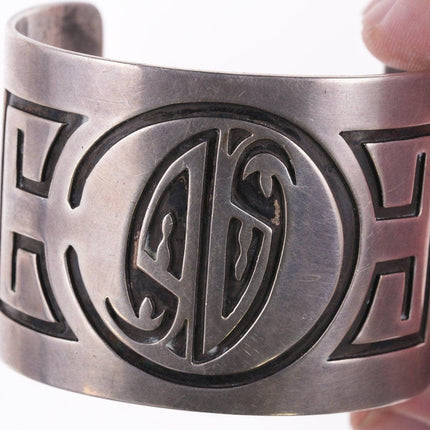 7" Large Vintage Silver Overlay bracelet - Estate Fresh Austin