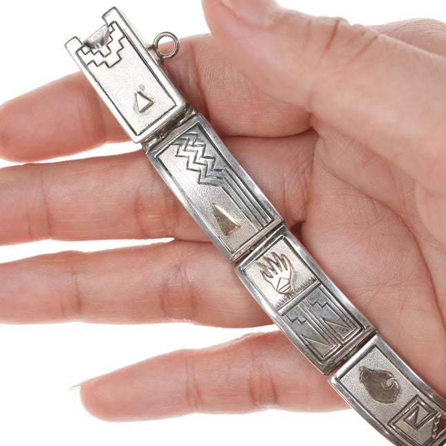 7" Lee Bennett Navajo 14k/Sterling link bracelet - Estate Fresh Austin