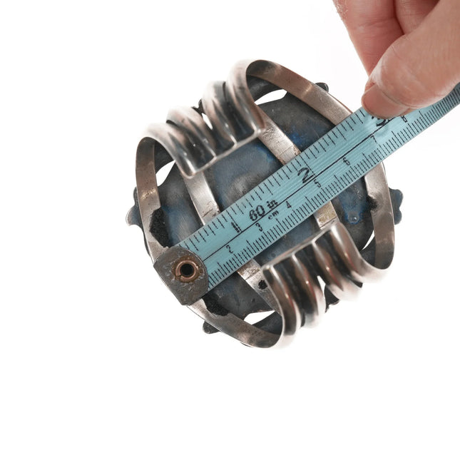 7" M Navajo large sterling Emerald Valley turquoise cuff bracelet - Estate Fresh Austin