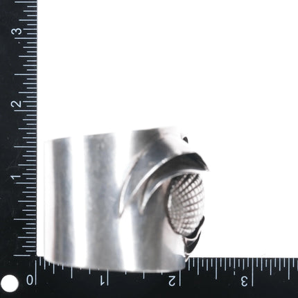 7" Masha Native American sterling corn cuff bracelet with amethyst - Estate Fresh Austin