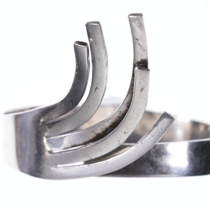 7" Mid Century Mexican Sterling Modernism Fork clamper Bracelet - Estate Fresh Austin