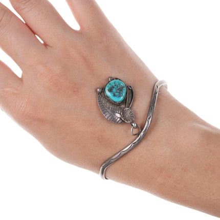 7" Native American Sterling and turquoise bracelet - Estate Fresh Austin