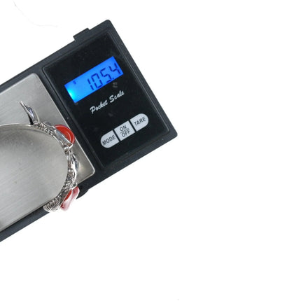 7" Native American Sterling silver Mediterranean Coral Watch Cuff bracelet - Estate Fresh Austin