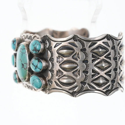 7" Navajo Sterling Harold Joe Turquoise cuff bracelet - Estate Fresh Austin