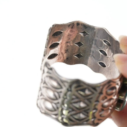 7" Navajo Sterling Harold Joe Turquoise cuff bracelet - Estate Fresh Austin