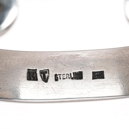 7" Ray Tafoya Navajo 14k/Sterling heavy cuff bracelet - Estate Fresh Austin