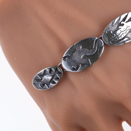 7" Retired James Avery Overlay Sterling Native American Style bracelet - Estate Fresh Austin