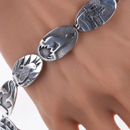 7" Retired James Avery Overlay Sterling Native American Style bracelet - Estate Fresh Austin