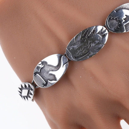7" Retired James Avery Overlay Sterling Native American Style bracelet - Estate Fresh Austin
