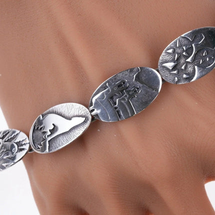 7" Retired James Avery Overlay Sterling Native American Style bracelet - Estate Fresh Austin