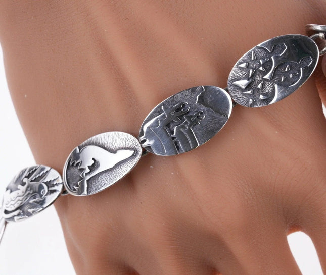 7" Retired James Avery Overlay Sterling Native American Style bracelet - Estate Fresh Austin