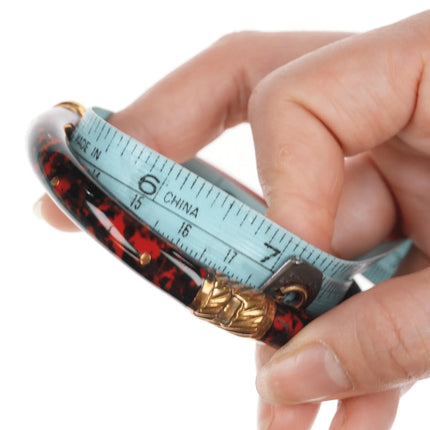 7" Retro Italian Sterling enamel magnetic clamper bangle - Estate Fresh Austin