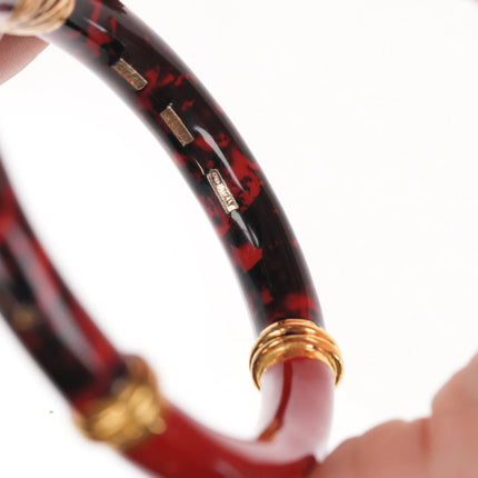 7" Retro Italian Sterling enamel magnetic clamper bangle - Estate Fresh Austin