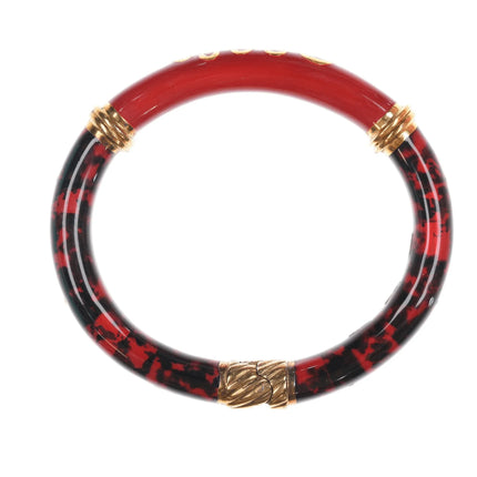 7" Retro Italian Sterling enamel magnetic clamper bangle - Estate Fresh Austin