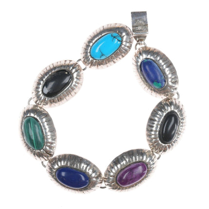 7" Retro Mexican sterling and stone bracelet - Estate Fresh Austin