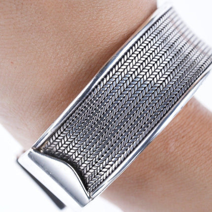 7" Retro sterling cuff bracelet - Estate Fresh Austin