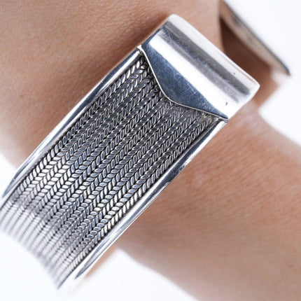 7" Retro sterling cuff bracelet - Estate Fresh Austin