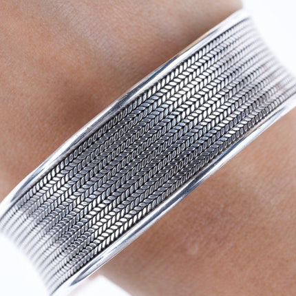 7" Retro sterling cuff bracelet - Estate Fresh Austin