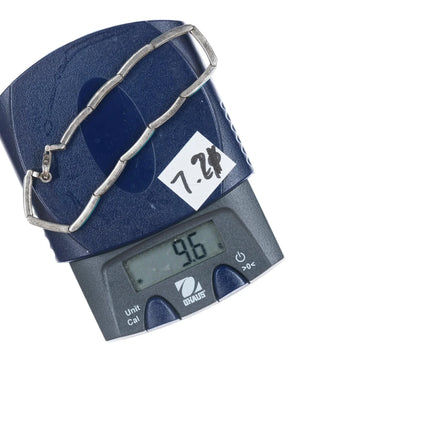 7" Retro Sterling turquoise link bracelet - Estate Fresh Austin