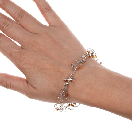 7" Retro YAH Artisan sterling bracelet - Estate Fresh Austin