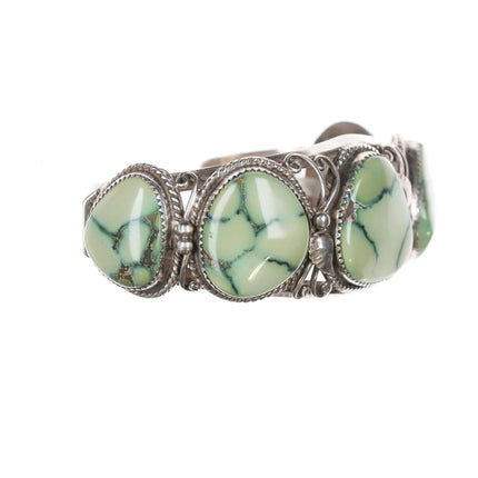 7" Richard T. Thomas Navajo sterling and variscite cuff bracelet - Estate Fresh Austin